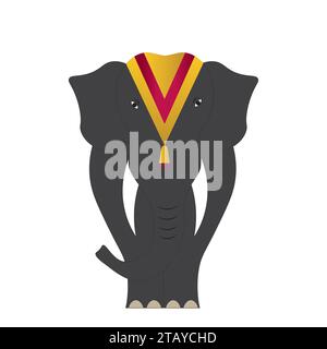 Illustrazione vettoriale decorativa tradizionale indiana dell'elefante Illustrazione Vettoriale