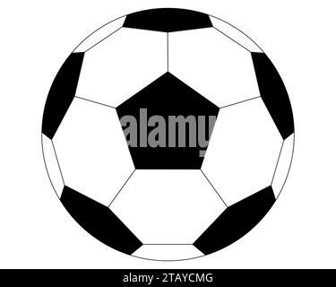 Pallone da calcio isolato su bianco Illustrazione Vettoriale