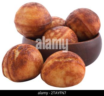 Le famose palle di pancake Dansih o aebleskiver Foto Stock