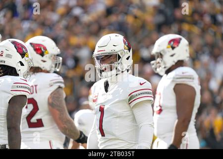 Pittsburgh, Pennsylvania, USA. 3 dicembre 2023. 3 dicembre 2023: Kyler Murray #1 durante la partita tra Pittsburgh Steelers e Arizona Cardinals a Pittsburgh, Pennsylvania, all'Acrisure Stadium. Brook Ward/AMG (immagine di credito: © AMG/AMG via ZUMA Press Wire) SOLO USO EDITORIALE! Non per USO commerciale! Foto Stock