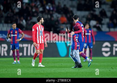 Barcellona, ESP. 3 dicembre 2023. FC BARCELONA vs ATLETICO DE MADRID 3 dicembre 2023 durante la partita tra FC Barcelona e Atletico de Madrid corrispondente al quattordicesimo giorno di la Liga EA Sports allo Stadio Olimpico Lluis Companys di Montjuic a Barcellona, Spagna. Crediti: Rosdemora/Alamy Live News Foto Stock