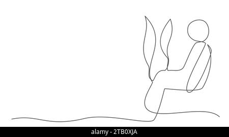 Sauna a una linea isolata su sfondo bianco Illustrazione Vettoriale