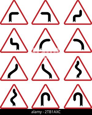 Segnali di allineamento orizzontale, segnali stradali nelle Filippine, segnali normativi indicano l'applicazione di requisiti legali o legali. Illustrazione Vettoriale