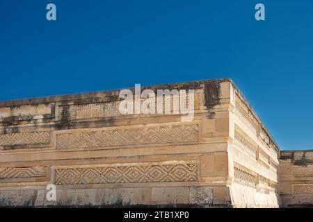 Architettura ancestrale della città precolombiana di Mitla Foto Stock