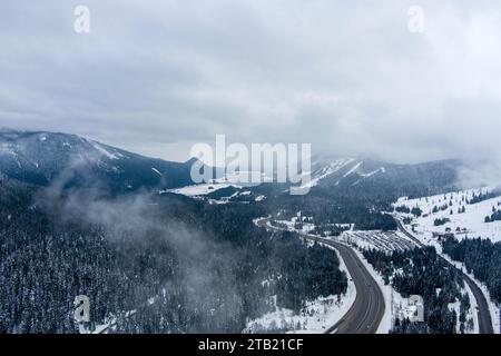 Snoqualmie Pass, Washington a dicembre Foto Stock