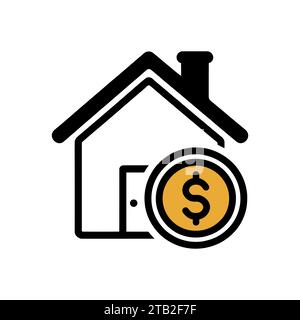 Icona line buy House isolata su sfondo bianco. Illustrazione vettoriale Illustrazione Vettoriale