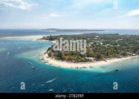 Drone aereo dell'isola di Gili Air Foto Stock