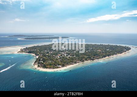 Drone aereo dell'isola di Gili Air Foto Stock