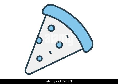 icona pizza slice. icona relativa al cibo. stile icona linea piatta. semplice progettazione vettoriale modificabile Illustrazione Vettoriale