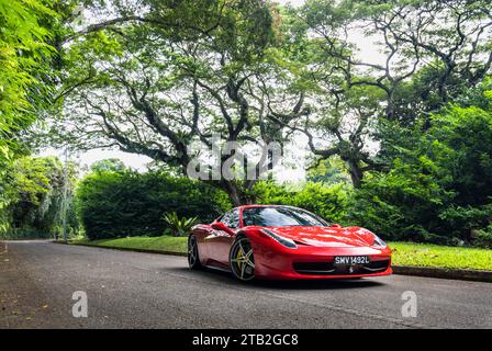Ferrari 458 Italia coupé rossa super sportiva Foto Stock