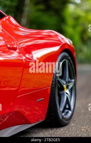Ferrari 458 Italia coupé rossa super sportiva Foto Stock