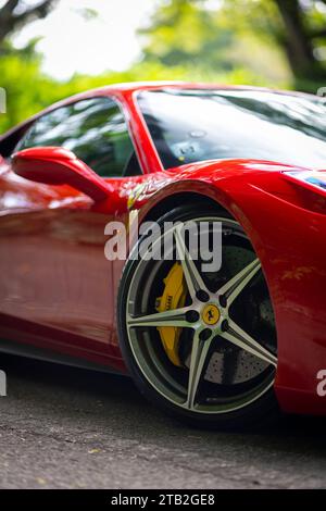 Ferrari 458 Italia coupé rossa super sportiva Foto Stock