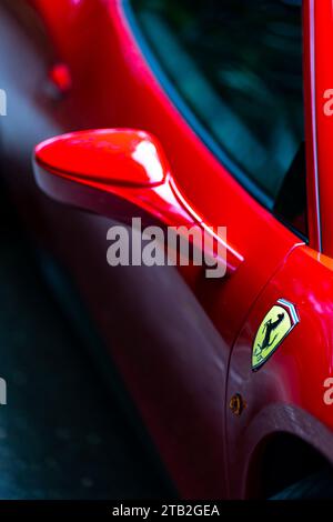 Ferrari 458 Italia coupé rossa super sportiva Foto Stock