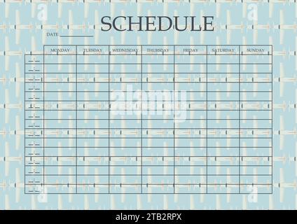 Modello del piano bianco del foglio di lavoro con illustrazione dell'elenco Planner. Aerei volanti, arte infantile. Illustrazione Vettoriale