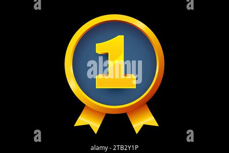 Primo premio d'oro. Illustrazione vettoriale Illustrazione Vettoriale