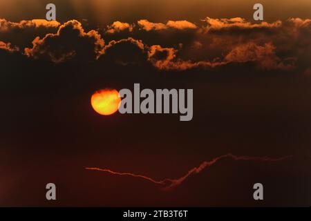 USA, Oregon, Central, Bend, Rancho las Herbas, tramonto Foto Stock