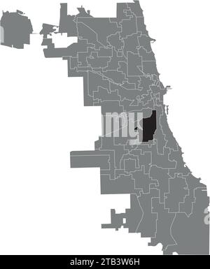 Mappa del WARD 11, CONSIGLIO COMUNALE DI CHICAGO Illustrazione Vettoriale