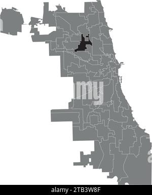 Mappa di localizzazione del WARD 35, CONSIGLIO COMUNALE DI CHICAGO Illustrazione Vettoriale