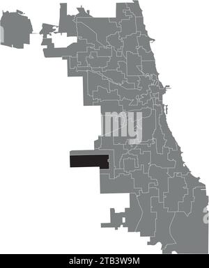 Mappa del WARD 13, CONSIGLIO COMUNALE DI CHICAGO Illustrazione Vettoriale