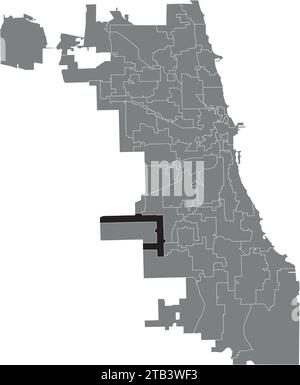 Mappa del WARD 23, CONSIGLIO COMUNALE DI CHICAGO Illustrazione Vettoriale