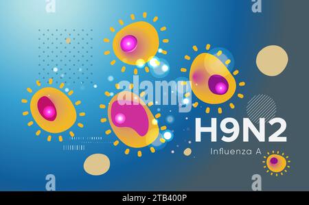 Virus influenza A sottotipo H9N2 sfondo - illustrazione come eps 10 file. Illustrazione Vettoriale