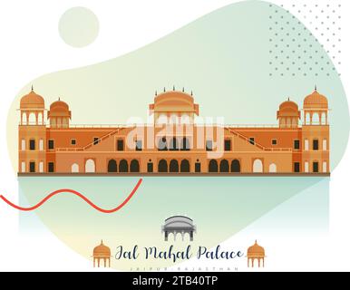 JAL Mahal Palace, Jaipur Rajasthan - Stock Illustration AS EPS 10 file Illustrazione Vettoriale