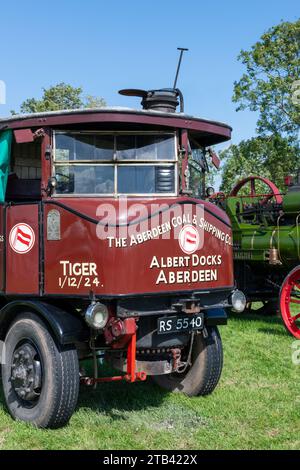 Drayton.Somerset.Regno Unito.18 agosto 2023. Un carro a vapore Super Sentinel restaurato del 1924 è in mostra ad un evento agricolo di Yesterdays Foto Stock