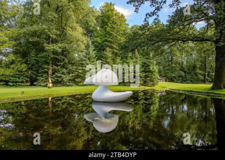 Otterlo, Paesi Bassi - 16 agosto 2023; scultura galleggiante che forma un tutt'uno con uno stagno e l'ambiente dell'artista Marta Pan nel Kröller-M. Foto Stock