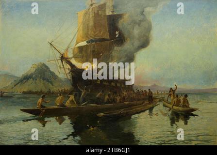 Walter Wright - The Burning of the Boyd (1908). Foto Stock