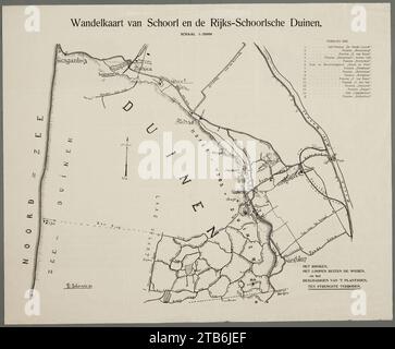 Wandelkaart van Schoorl en de Rijks-Schoorlse Duinen 1911 (26840145551). Foto Stock