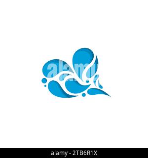 Logo Love Water semplice. Illustrazione del vettore d'acqua Illustrazione Vettoriale