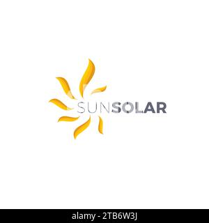 Design con logo Sun Solar. Logo Sunset Illustrazione Vettoriale