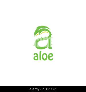 Aloevera Letter A Logo. Icona di Aloevera Illustrazione Vettoriale