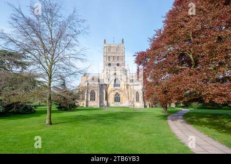 Chiesa abbaziale di Santa Maria Vergine, Tewkesbury o Abbazia di Tewkesbury, Gloucestershire, Regno Unito Foto Stock