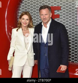 Geri Halliwell-Horner e Christian Horner partecipano alla Ferrari UK Premiere, presso l'Odeon Luxe Leicester Square a Londra, in Inghilterra. REGNO UNITO. Lunedì 4 dicembre 2023 - BANG MEDIA INTERNATIONAL FAMOUS PICTURES 28 HOLMES ROAD LONDRA NW5 3AB REGNO UNITO tel 44 0 02 7485 1005 email: picturesfamous.uk.com Copyright: XJamesxWarrenx adoco791 credito: Imago/Alamy Live News Foto Stock