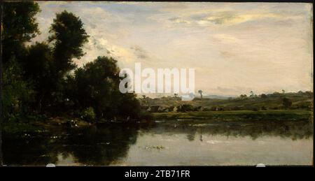 Lavatrici presso il fiume Oise vicino a Valmondois da Charles-Francois Daubigny, 1865. Foto Stock