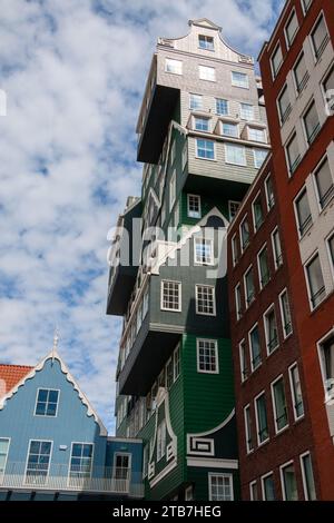 Famosi edifici tradizionali a Zaandam, Nethelands Foto Stock