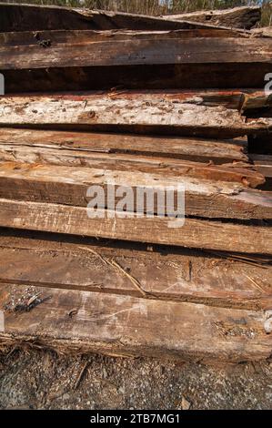 vecchi studi sul legname in difficoltà Foto Stock