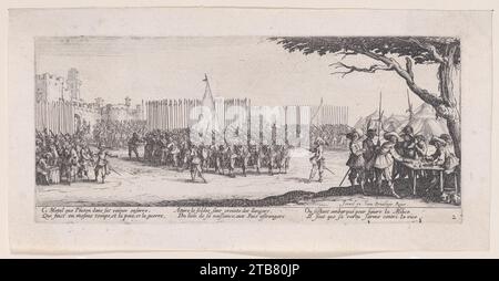 L'Enrolement des Troupes (l'arruolamento delle truppe), da Les Miseres et les mal-Heures de la Guerre (la miserie e le disgrazie della guerra), targa 2 1922 di Jacques Callot Foto Stock