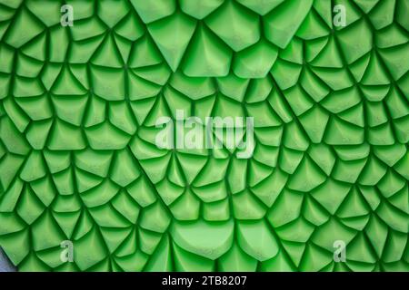 Le piastrelle sono fatte di Mycelium, una struttura radicale di funghi, legano con altri materiali o rifiuti come i frammenti di legno al cemento in una struttura a blocchi. Foto Stock