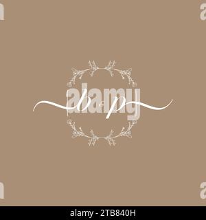 Logo BP con firma iniziale, design di nozze e moda Illustrazione Vettoriale