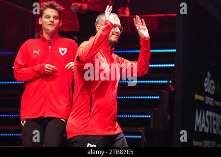 ESPOO, FINLANDIA - 1 DICEMBRE: Dorian 'xertioN' Berman della MOUZ entra in scena durante Elisa Masters Espoo 2023 - 3° giorno alla Metro Areena il 1° dicembre 2023 a Espoo, Finlandia. (Foto di Gabriel Calvino Alonso/Orange Pictures) Foto Stock