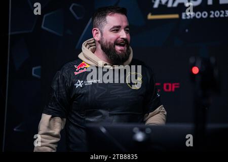 ESPOO, FINLANDIA - 2 DICEMBRE: Gabriel "caduto" Toledo di FURIA sorridendo durante Elisa Masters Espoo 2023 - 4° giorno alla Metro Areena il 2 dicembre 2023 a Espoo, Finlandia. (Foto di Gabriel Calvino Alonso/Orange Pictures) Foto Stock