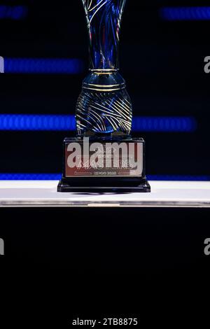 Espoo, Finlandia. 3 dicembre 2023. trofeo durante Elisa Masters Espoo 2023 - giorno 5 presso Metro Areena il 3 dicembre 2023 a Espoo, Finlandia. (Foto di Gabriel Calvino Alonso/Orange Pictures) credito: Orange Pics BV/Alamy Live News Foto Stock