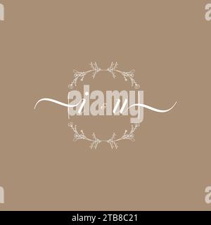 Logo IU di firma iniziale, design di nozze e moda Illustrazione Vettoriale