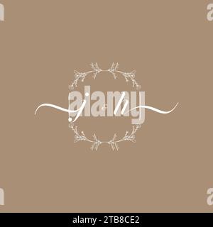Logo JH di firma iniziale, design di nozze e moda Illustrazione Vettoriale