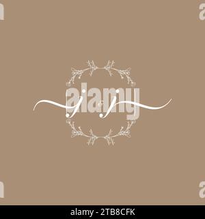 Logo JJ di firma iniziale, design di nozze e moda Illustrazione Vettoriale