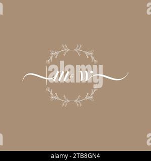 Logo MW con firma iniziale, design di nozze e moda Illustrazione Vettoriale