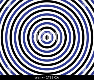 Sfondo illusorio ottico a spirale nero e blu Illustrazione Vettoriale