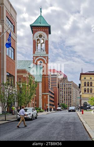 Charles Nichols e Frederick Brown hanno progettato Albany Landmark St Chiesa cattolica romana di Maria, costruita nel 1869 al 10 Lodge Street. Foto Stock